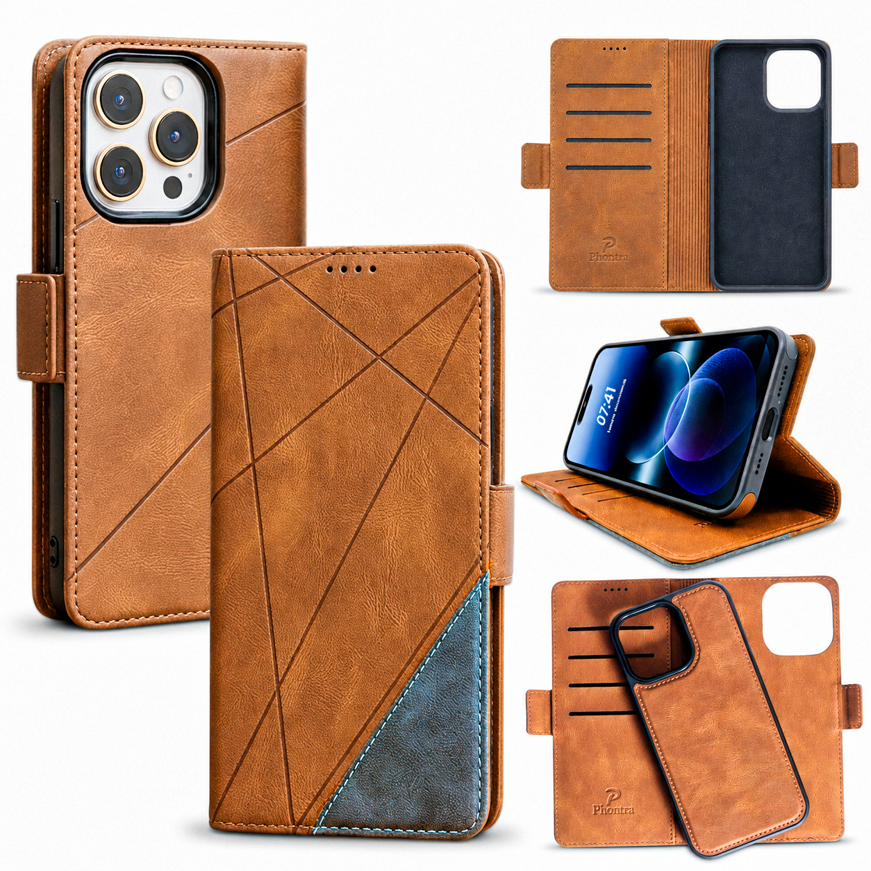 EMF Shielding Leather Wallet Case for iPhone | RFID Blocking, MagSafe Compatible