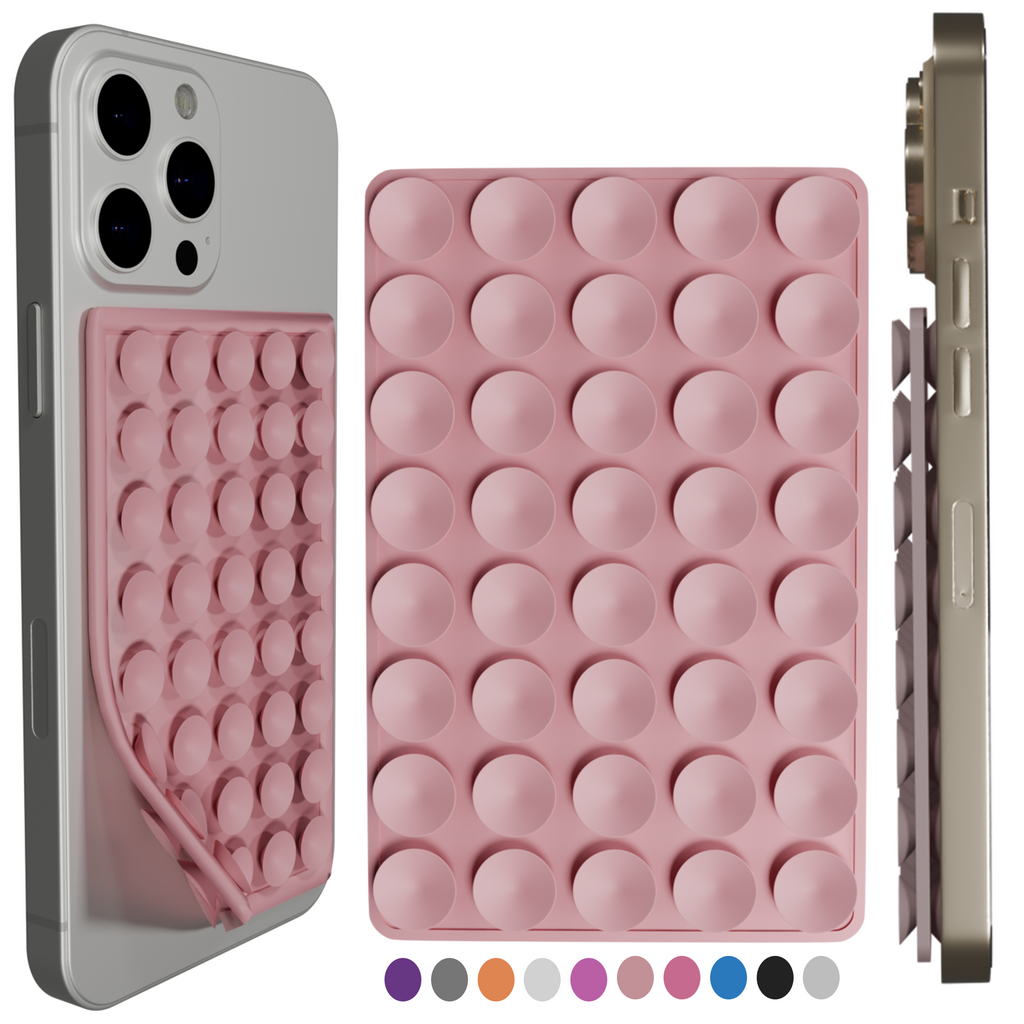 Silicone Double-Sided Suction Cup Phone Case Detachable Mount, Sticky Phone Grip with Higher Suction Power for iPhone, Hands-Free Phone Accessories Holder for Selfies and Videos